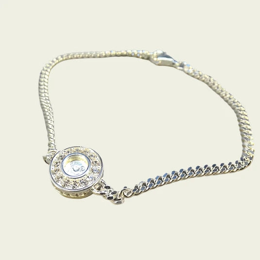 Silver Bracelet with a cz surround 5mm stone