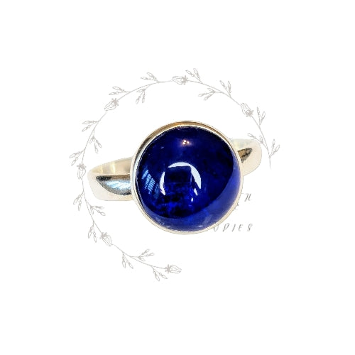 Royal Blue Sea Glass Ring (Size O)